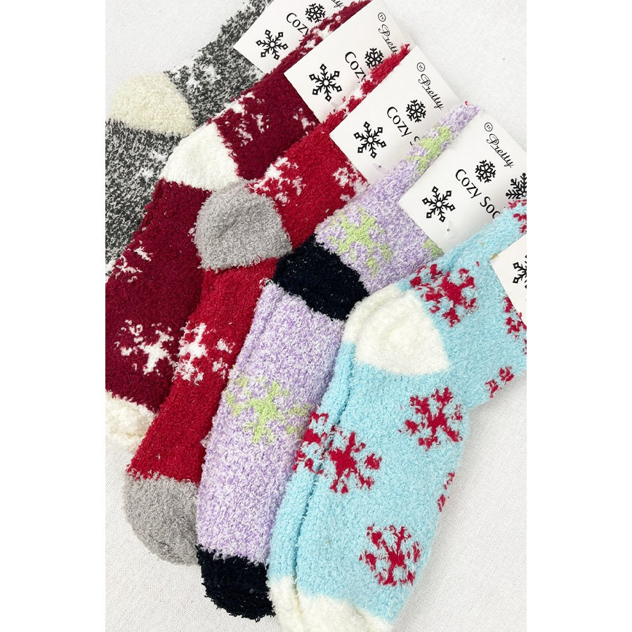 Soft Textured Snowflake Cozy Fuzzy Socks (Regular $3 NOW 75% off)