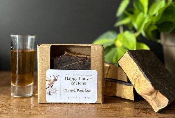Happy Hooves and Hens Goat milk soap - Caramel Bourbon
