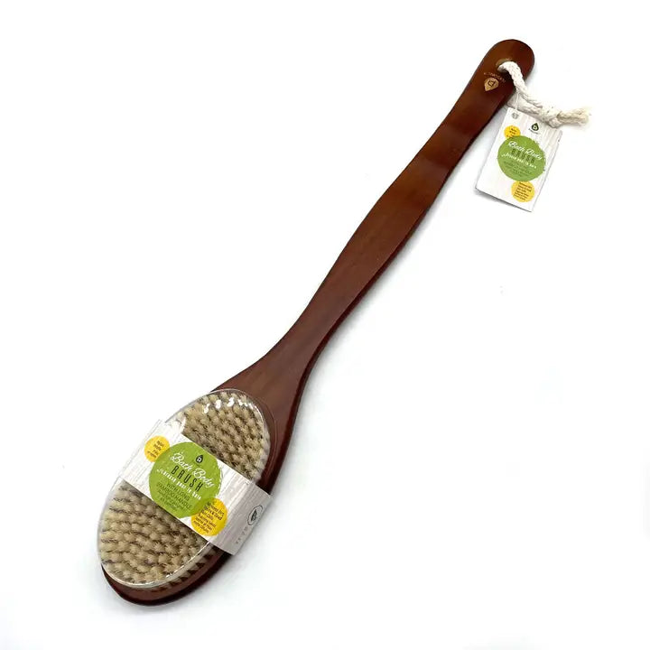 Bath Body Brush with Long Bamboo Handle